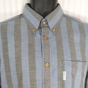 BEN SHERMAN Blue & Grey Striped Shirt Like New